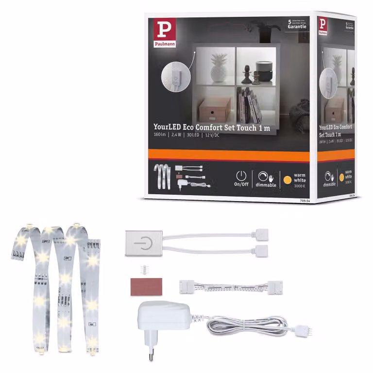 Paulmann YourLED ECO Striscia LED Warmweiß Comfort Set Sensore tattile