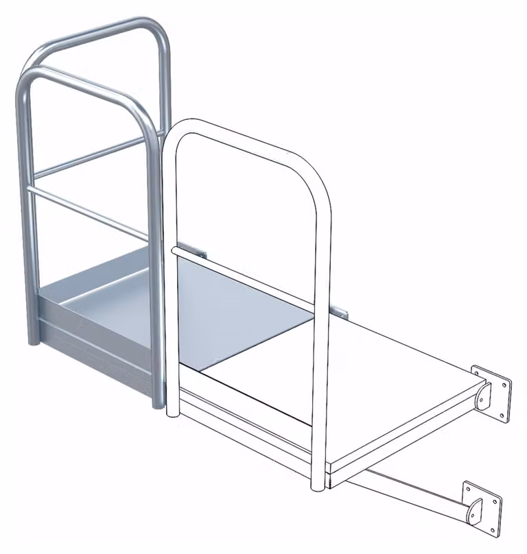 Zarges Pedana di base per scala a pioli 940x1.000 mm Acciaio zincato