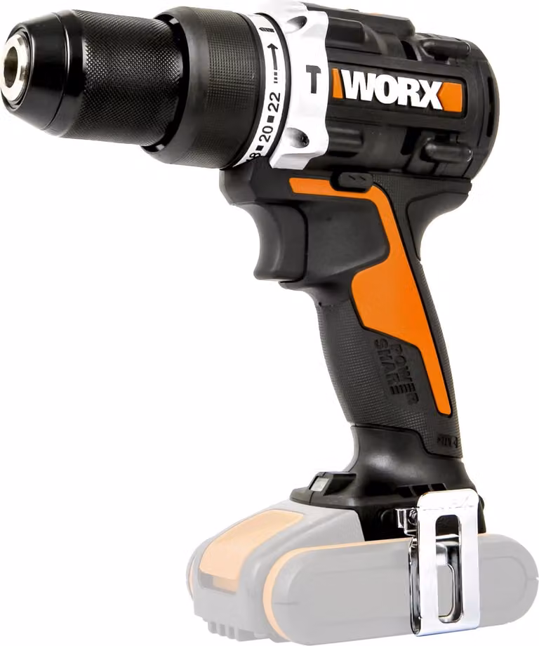 Trapano a percussione a batteria WORX Nitro 18 V (20 V MAX), PowerShare, motore brushless, 60 Nm, mandrino da 13 mm, regolazione della velocità variabile, luce LED, utensile nudo, WX352.9