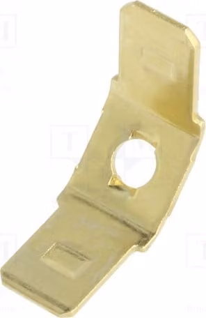 3 connettori: piatti, per montaggio maschile, con doppia filettatura, modello 1258 - Terminali a saldare, diametro 6,4 mm, spessore 0,8 mm, filettatura M3