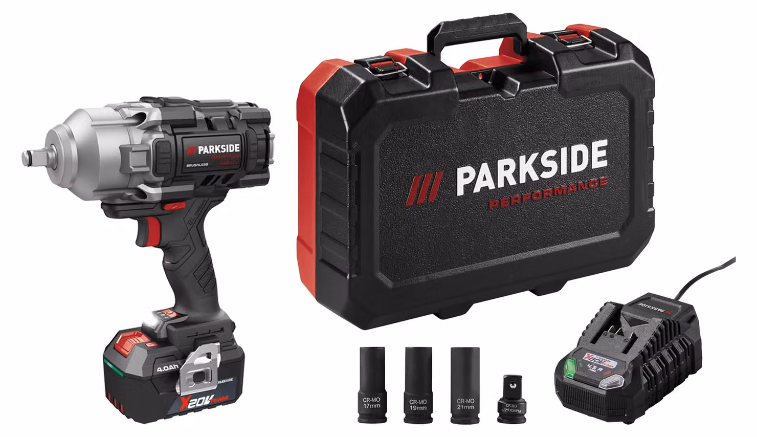 PARKSIDE PERFORMANCE® Avvitatore a impatto a batteria da 20 V «PASSP 20-Li C4», con batteria e caricabatteria