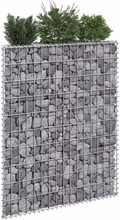 Vaso da giardino - Trapezoidale - 80x20x100 cm - Aiuola rialzata - Modello Steinkiste - Metallo zincato - Argento - Resistente alle intemperie e robusto