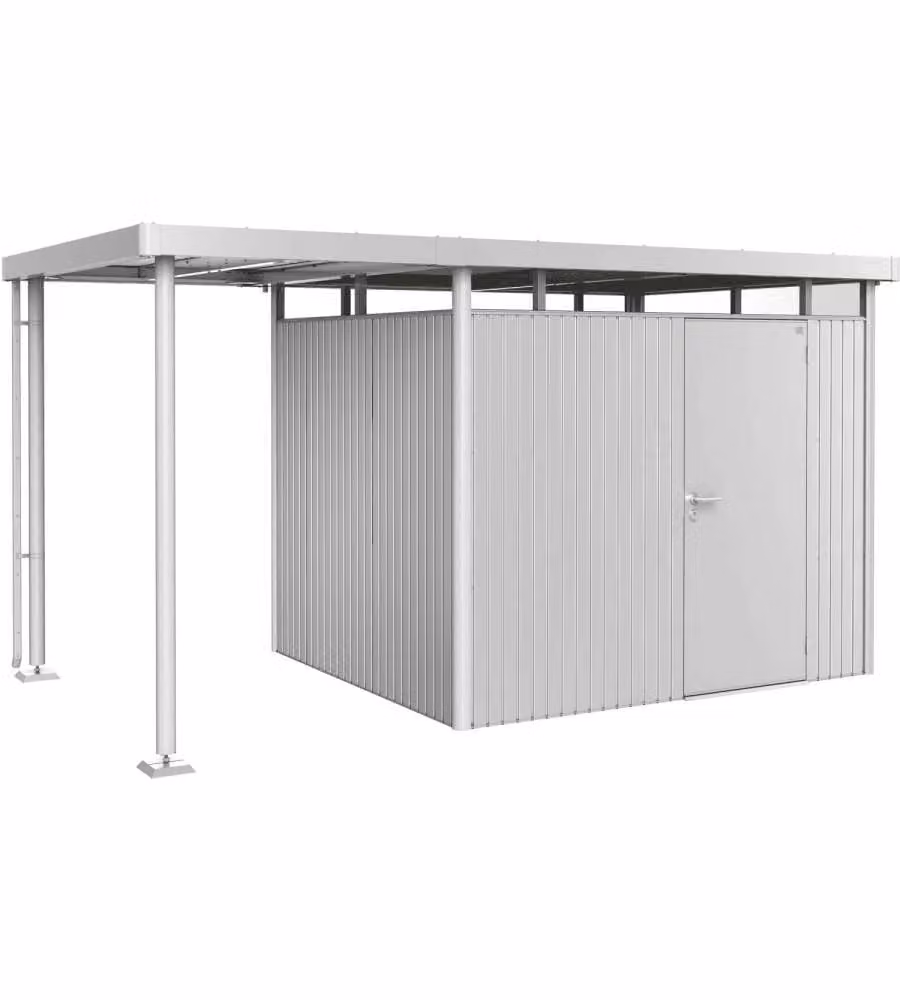 Tettoia laterale per casetta da giardino 150x235 cm argento metallizzato