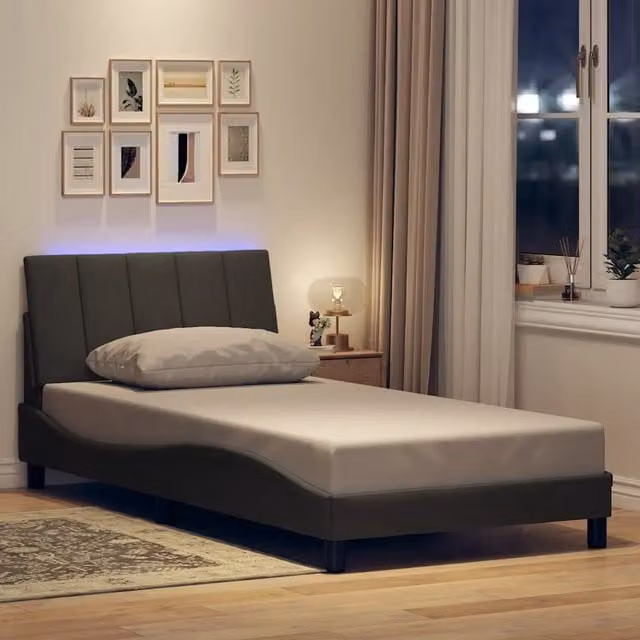 Struttura Letto Hanko Design Mania Grigio con Illuminazione Sottoponte e Porta USB L/P: 100 x 200 cm – 1