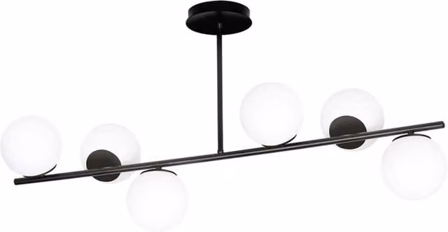 Plafoniera Contemporaneo Mahadeva Acciaio Nero 6 Luci E14