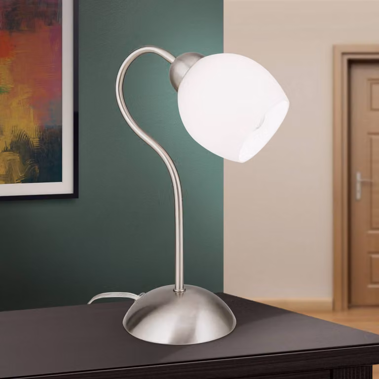 ORION Lampada da comodino Doma, Alluminio / Grigio / Zincato, Soggiorno / Sala da pranzo, Metallo, Lampada da tavolo