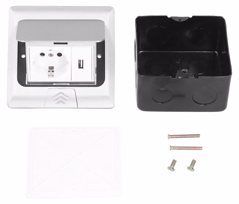 Prese a pavimento, prese a scomparsa, standard europeo, alimentazione USB, accessori, 250 V, 16 A