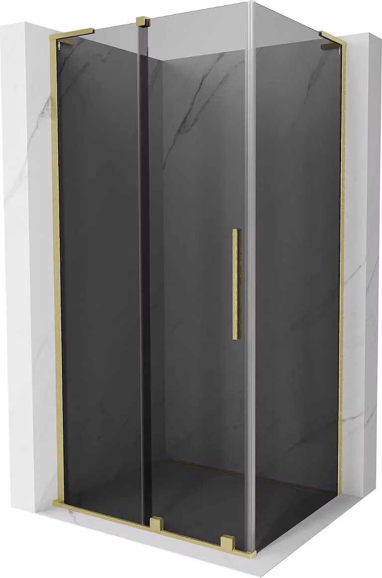 Mexen Velar L cabina doccia scorrevole 90 x 70 cm, grafite, oro spazzolato - 871-090-070-43-55