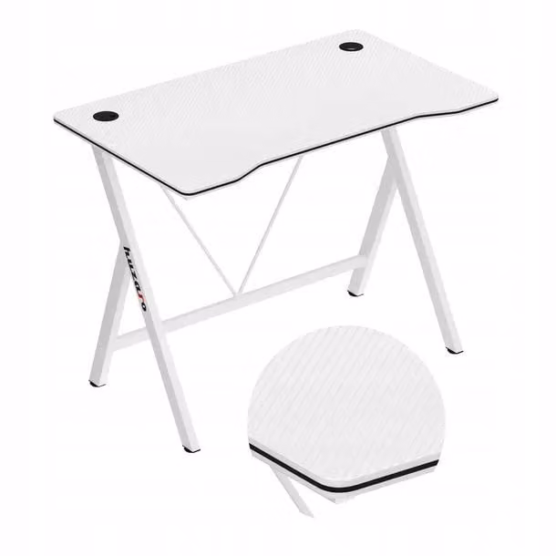 Scrivania Scrivania da lavoro Scrivania ergonomica da gioco Gamer 100 cm Bianco