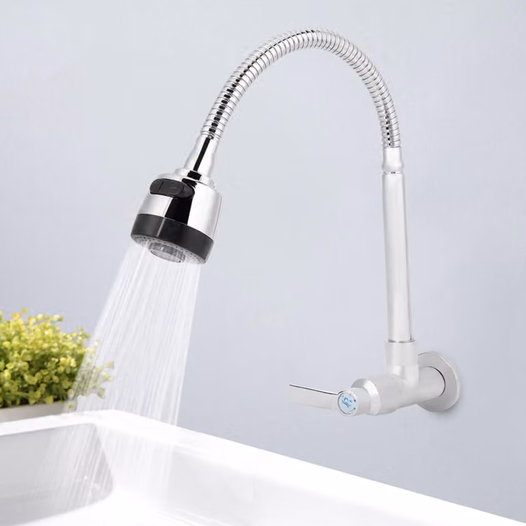 Rubinetto per acqua fredda, da montare a parete, girevole a 360°, con attacco G1/2, adatto per bagno e cucina