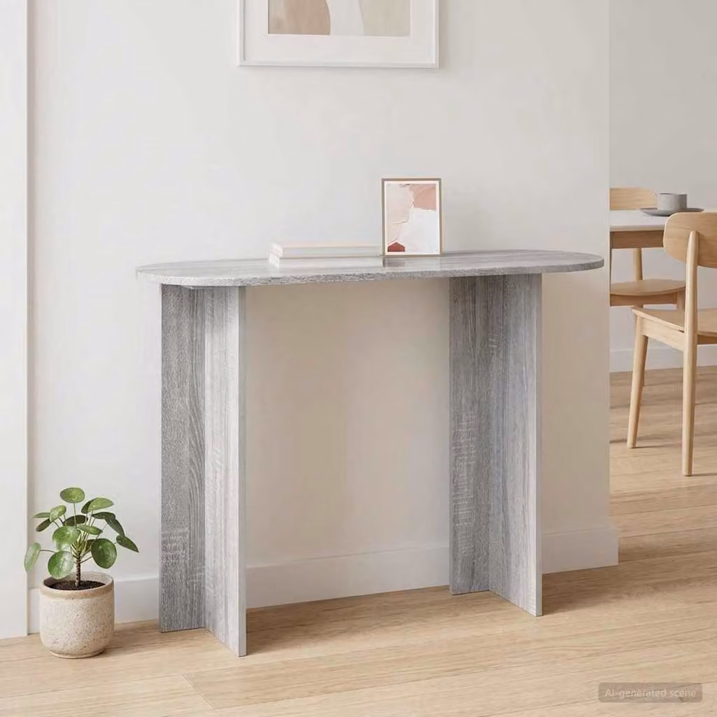 vidaXL Tavolo consolle moderno in MDF laminato Grigio Sonoma L 100 x P 39,5 x H 75 cm