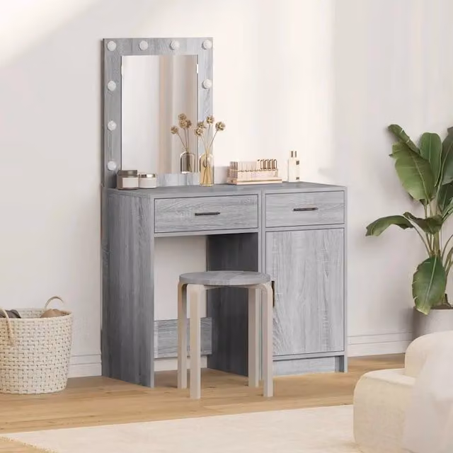 Tavolo da Trucco 2 pz Grigio 50 x 41 x 135 cm 3334241