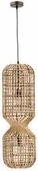 Lampada a sospensione MALABO Bizzotto in rattan beige, 2 luci E27 80W, L: 25 cm, H: 157,5 cm