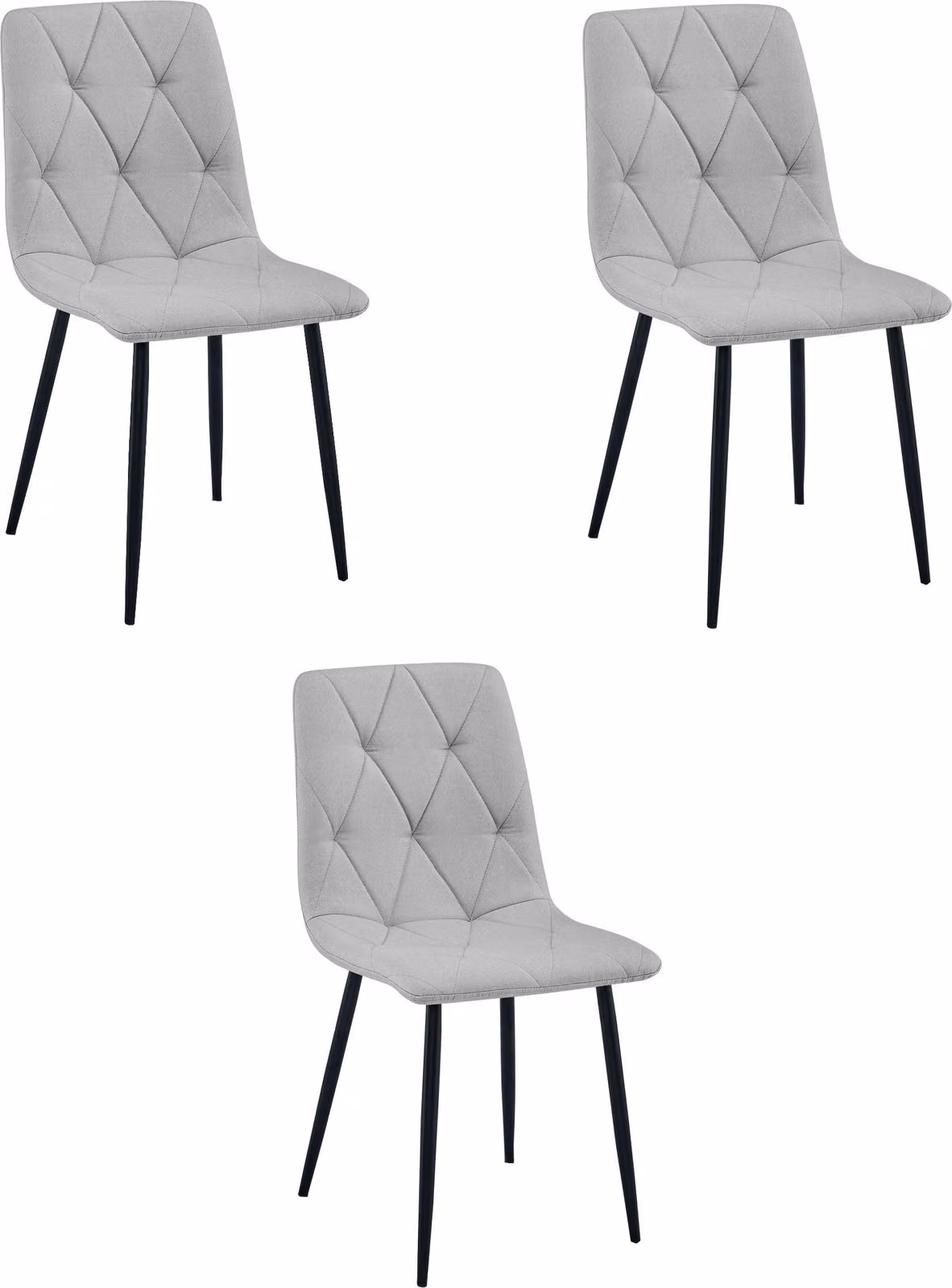 Sedia LIBRA - tessuto grigio chiaro / gambe nere x 3