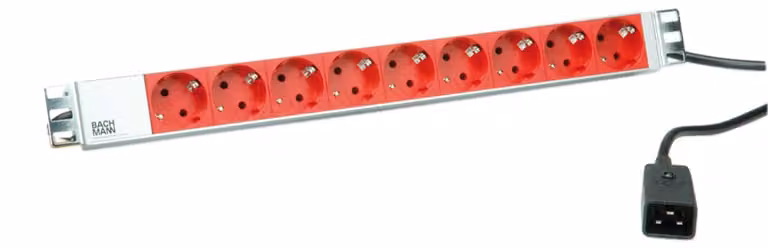 Bachmann 333.936 Innenraum 9AC-Ausgänge 2m Grau - Rot Verlängerungskabel (333936)