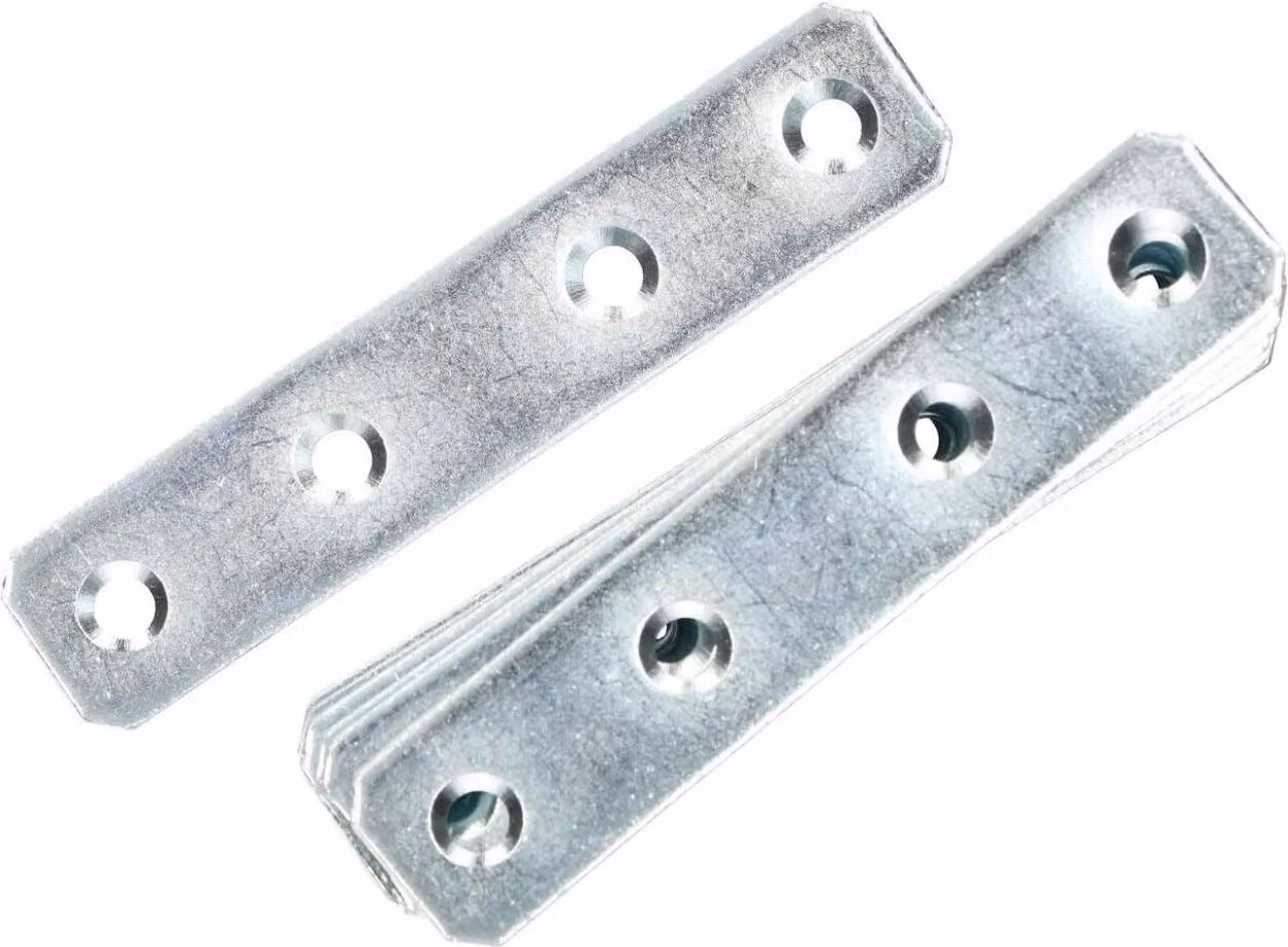 KOTARBAU® Set di 100 piastre forate 97 x 20 mm Argento zincato Connettore piatto Connettore in legno Interno - esterno Piastra forata Connettore in acciaio Lamiera forata Barra piatta