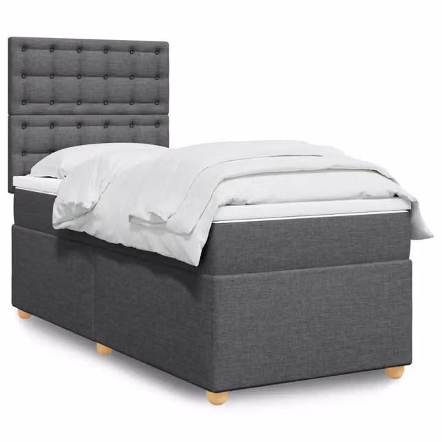 Letto Ibrido Moderno vidaXL con Materasso Grigio e Bianco L/P/H: 190 x 90 x 150,5 cm