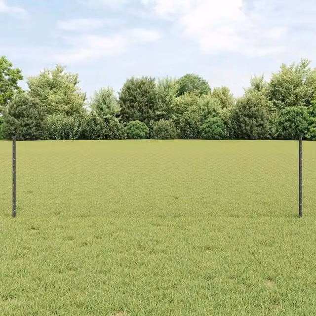 Recinzione esagonale con palo vidaXL in acciaio e PVC grigio L: 100 cm, H: 50 cm