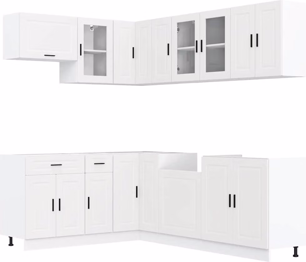 Set Mobili da Cucina 11 pz Porto Bianchi Legno Multistrato