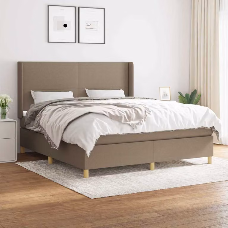 vidaXL Giroletto a Molle con Materasso in Tessuto, L/P: 160 x 200 cm