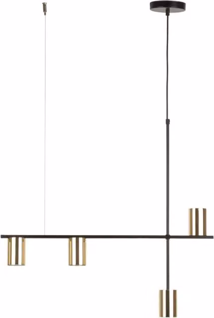 Lampada a sospensione moderna Sigma Lighting Vendo 4 in metallo nero e oro con attacco GU10 dimmabile