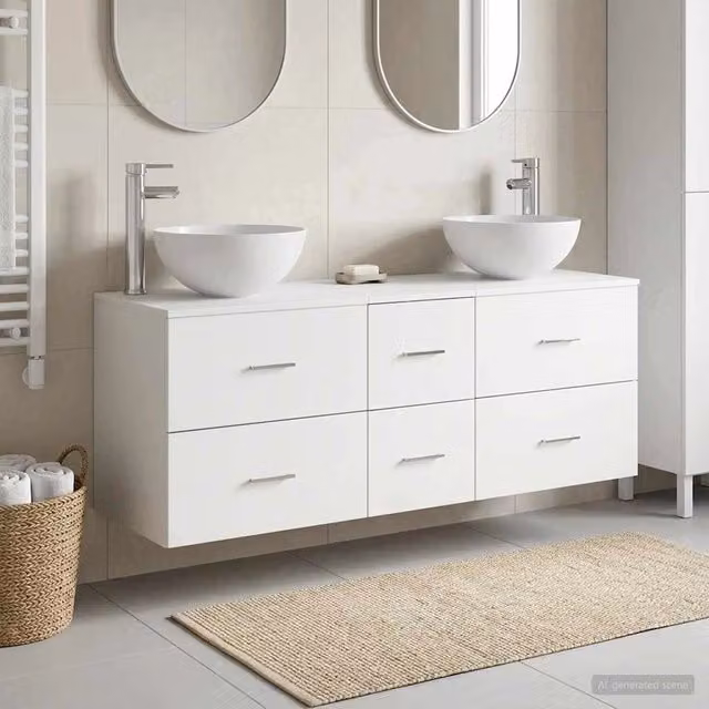 Set di Armadi da Bagno 3 pz Bianco 49,5 x 35 x 63 cm 3405795
