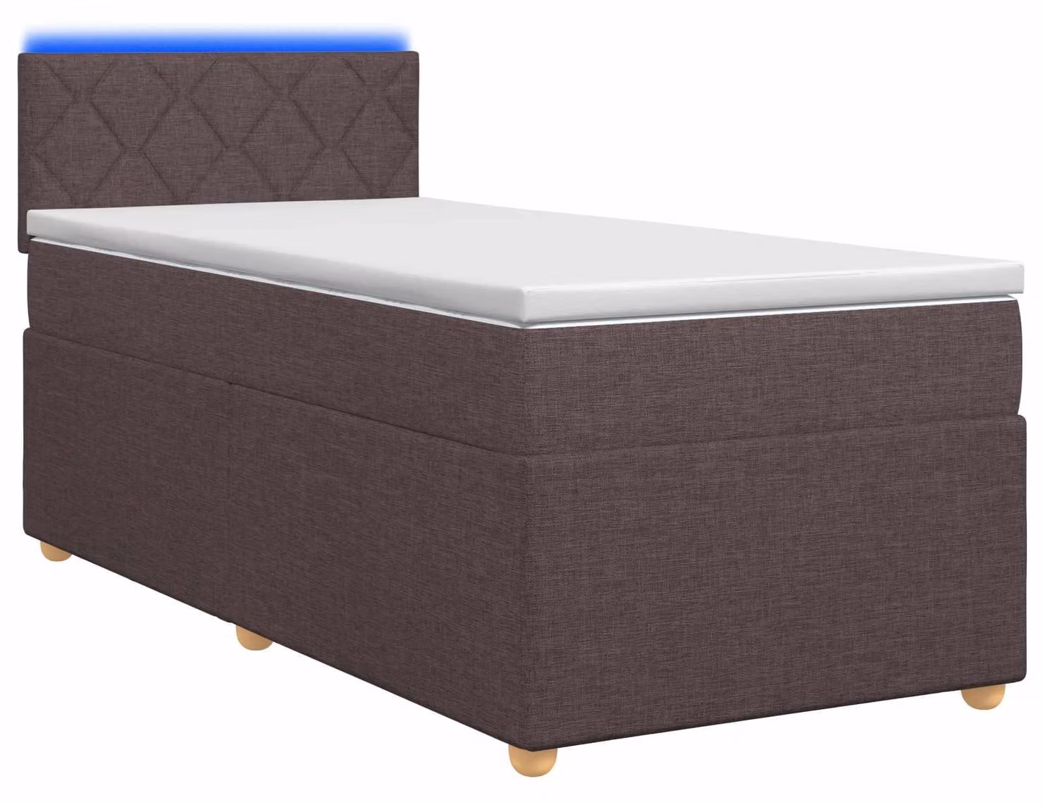 Letto a molle con materasso marrone scuro 90 x 190 cm in tessuto