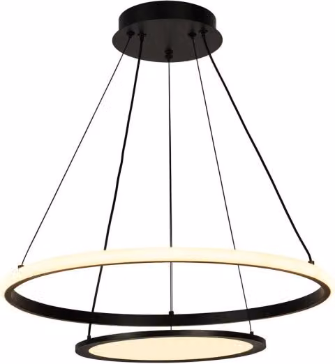 Lampadario LED nero rotondo dimmer 42W Rabalux Jasero