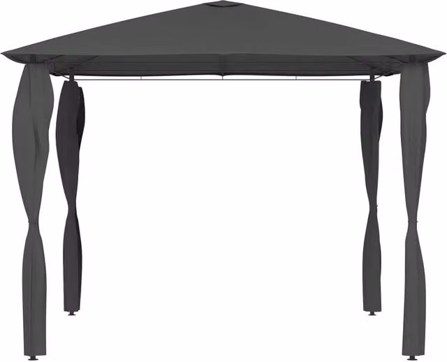 Gazebo vidaXL con montanti rivestiti in acciaio e copertura in poliestere, colore antracite, L/P/H: 300 x 300 x 260 cm