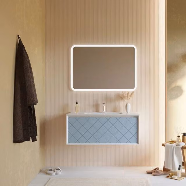 Mobile sospeso Relief 100 cm - Blu pastello opaco