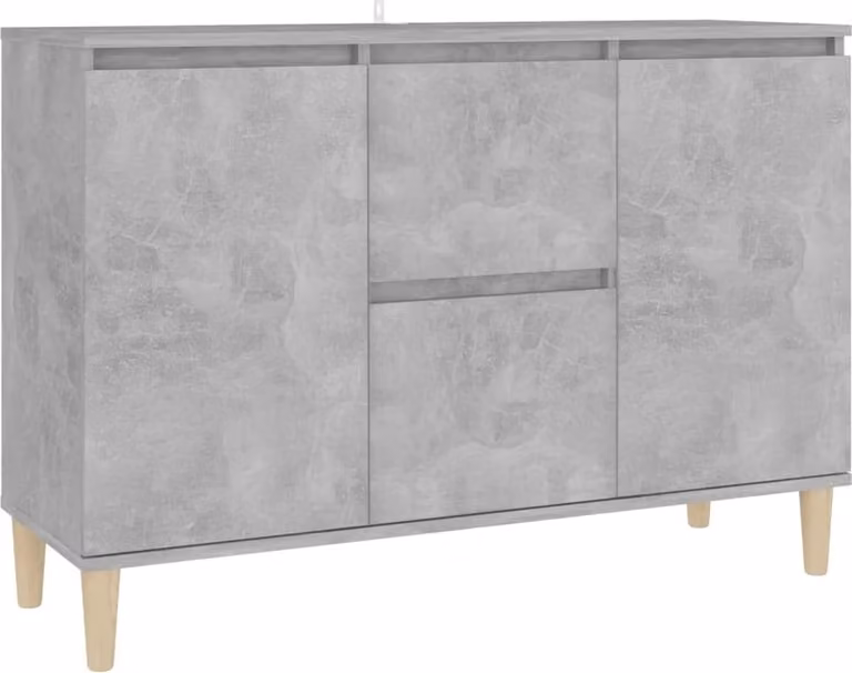 Credenza Grigio Cemento 101x35x70 cm in Legno Multistrato