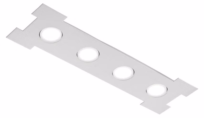 Plafoniera Contemporanea Atene Metallo Grigio Perla 4 Luci Gx53