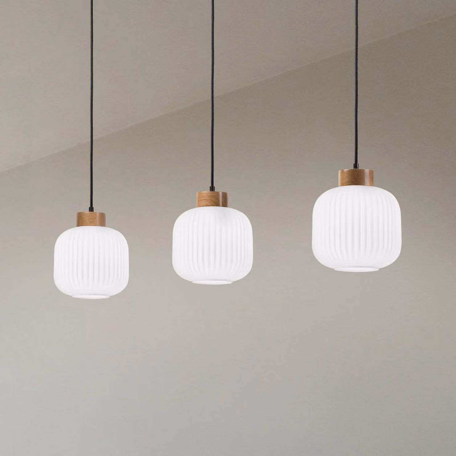 Lampada a sospensione in vetro Harmony Lamkur, dimmerabile, Bianco / Opale, Soggiorno / Sala da pranzo, Vetro, Scandinavo, Lampada a sospensione