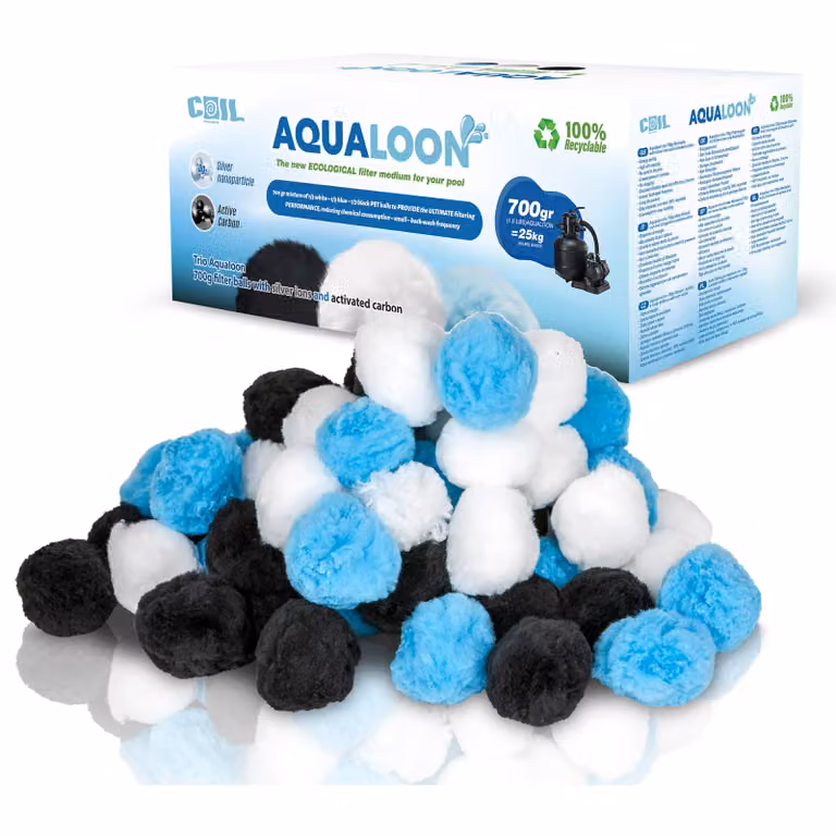 Sfere filtranti COIL, sistema di filtraggio a sabbia per piscina, filtro per piscina di ricambio per 25 kg, accessori per la pulizia della piscina, 700 g, Aqualoon, Trio
