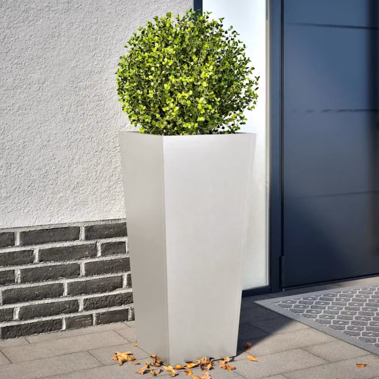 Set di 2 fioriere da giardino vidaXL in acciaio inox color argento, L/P/H: 35 x 35 x 75 cm