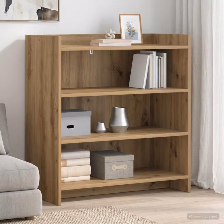 Credenza moderna in legno rovere color marrone vidaXL L: 75 cm, P: 36 cm, H: 80 cm
