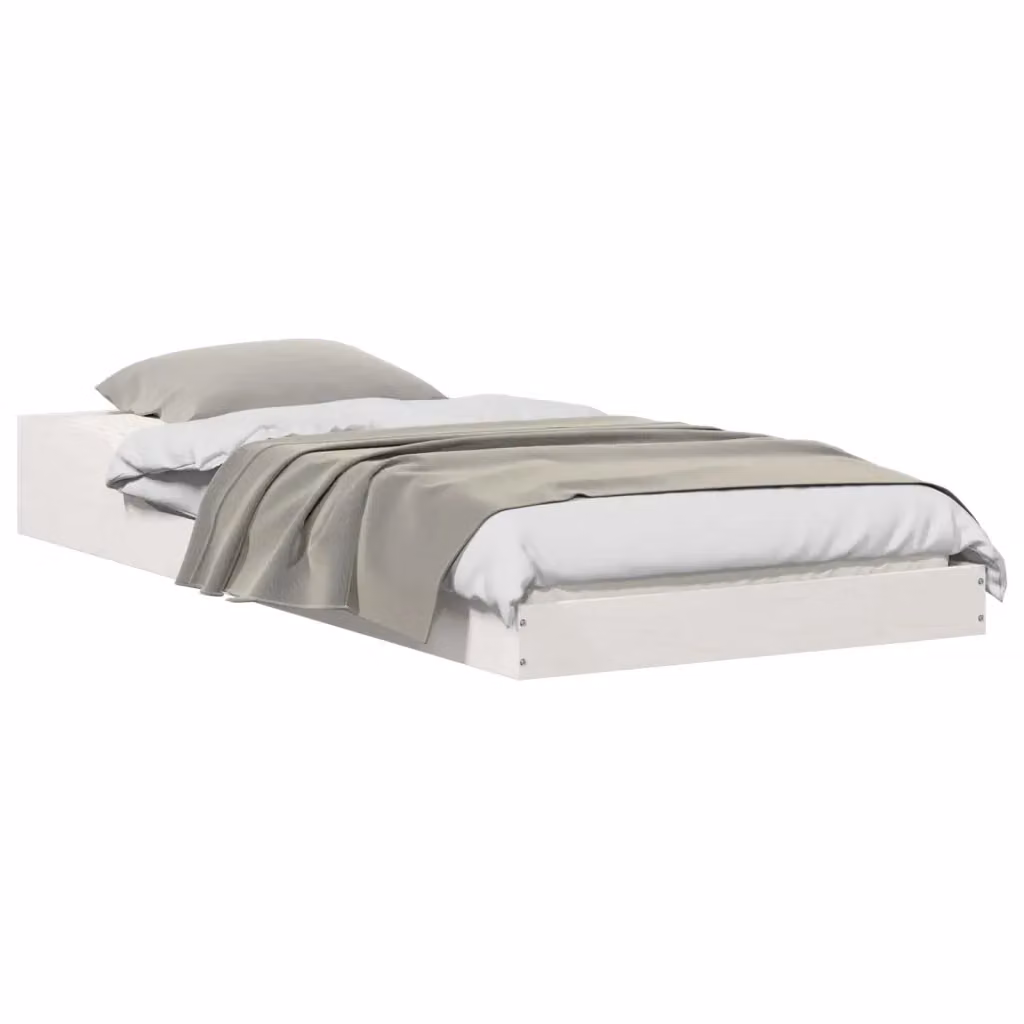 Struttura letto con giroletto e rete in pino massello bianco L: 103.5 cm, P: 213.5 cm, H: 24 cm – 2
