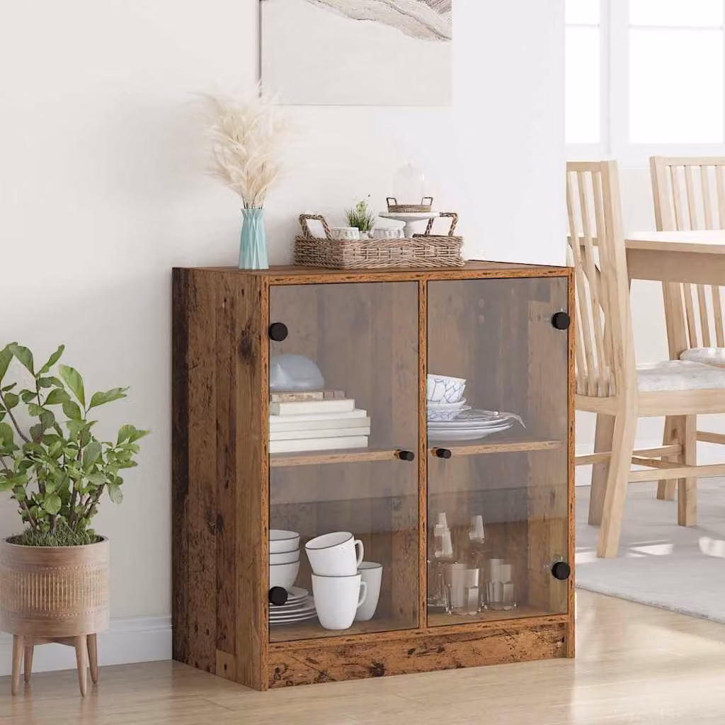 Mobile laterale vidaXL in legno vecchio marrone L: 68 cm, P: 37 cm, H: 75,5 cm