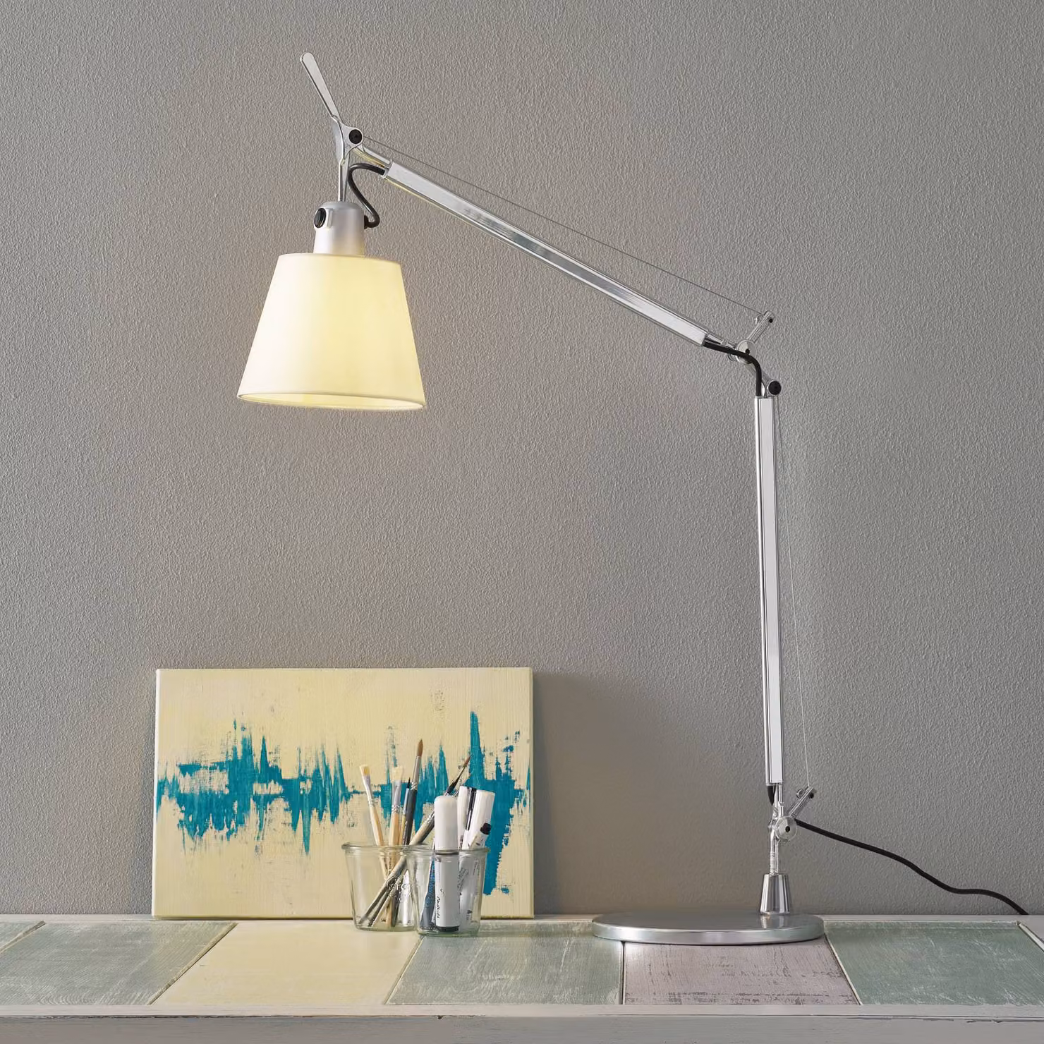 Artemide Lampada da scrivania Tolomeo Basculante, Alluminio / Grigio / Zincato, Studio / Ufficio, Alluminio, Design, Lampada da tavolo