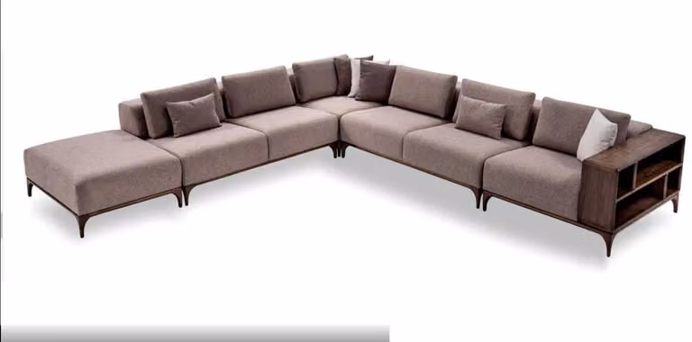 Wohnzimmer Ecksofa L-Form Holz Modernen Luxus Design Eckgarnitur Eckcouch