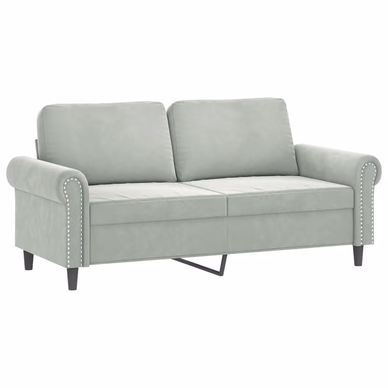 Divano a 2 Posti Grigio Chiaro 140 cm in Velluto