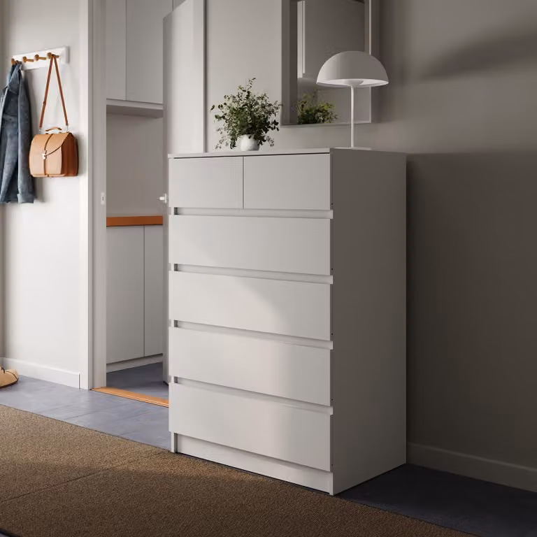 Mobile contenitori componibili: cassettiera, credenza, mobile alto | ampio spazio contenitivo con 6 cassetti | armadio con cassetti per camera da letto, soggiorno, ingresso, ufficio | organizer per mobili | 80x120x50 cm | bianco