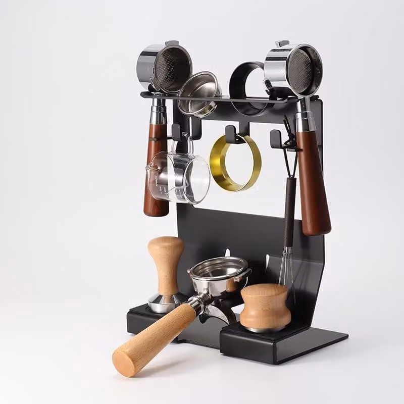 Ripiano portaoggetti per accessori da caffè, in metallo, design moderno