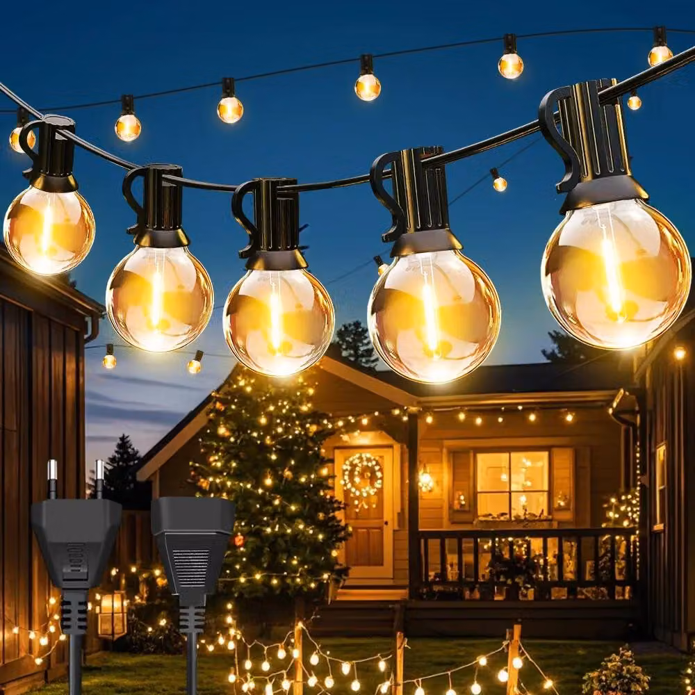 Catena luminosa a LED con lampadine a forma di sfera G40 - Illuminazione per esterni - 9 metri - 30 lampadine a LED - Grado di protezione IP44 - Estendibile - Spina di tipo EU