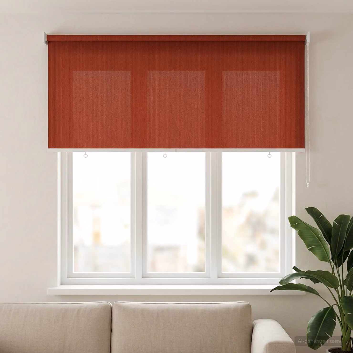 Tenda a rullo esterna vidaXL in HDPE color terracotta, protezione UV 90%, L: 120 cm, H: 140 cm