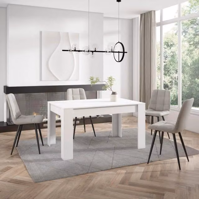 Tavolo da pranzo rettangolare SKRAUT HOME bianco per 6 persone L: 140 cm, P: 90 cm, H: 76 cm – 1