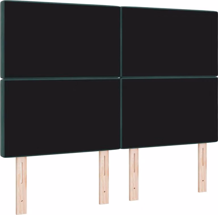 Testiera LED con strisce LED Verde Scuro 144 cm Velluto