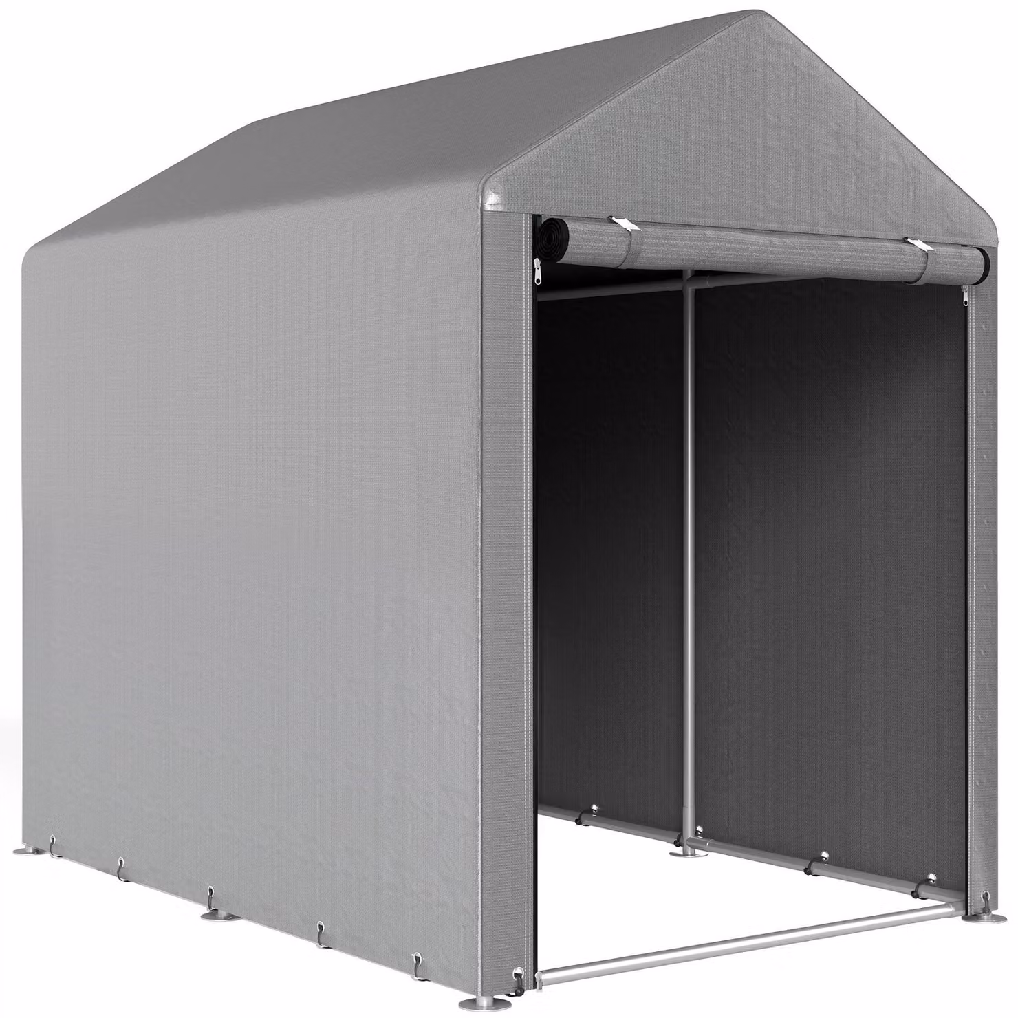 Tenda da campeggio per ripostigli da giardino, con struttura in acciaio | Colore: Grigio chiaro | Dimensioni: 120x179x165 cm