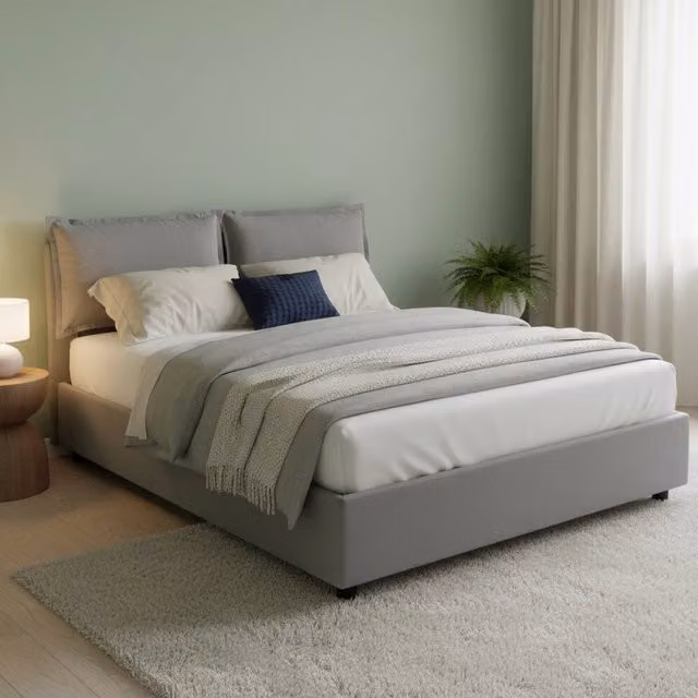 Letto Matrimoniale Aris, Letto Matrimoniale Sfoderabile Made in Italy, Grigio