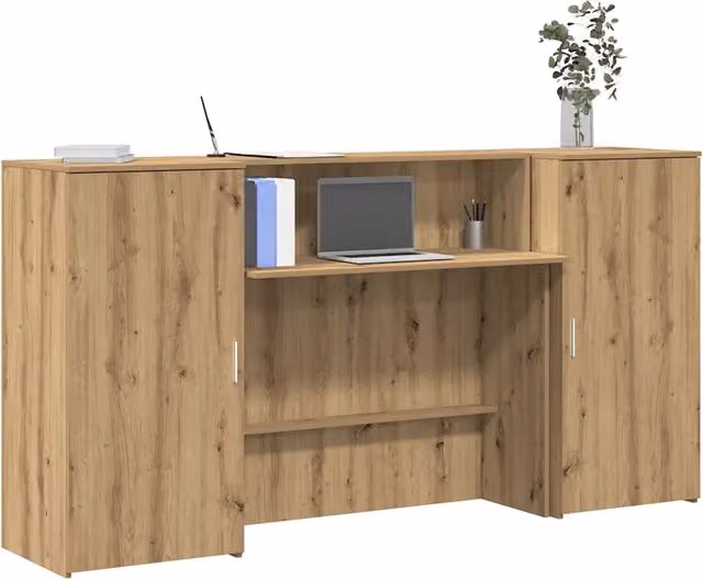 Banco Reception Rovere Artigianale 200x50x103,5cm in Truciolato 3324222